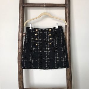 Black and gold tweed skirt